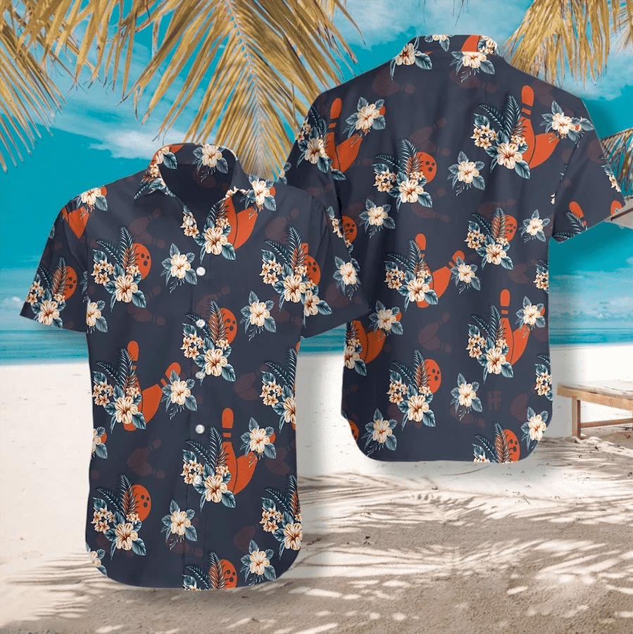 Get Here Vintage Bowling Ball And Pin Tropical Unisex Hawaii Aloha Shirts Ha49789