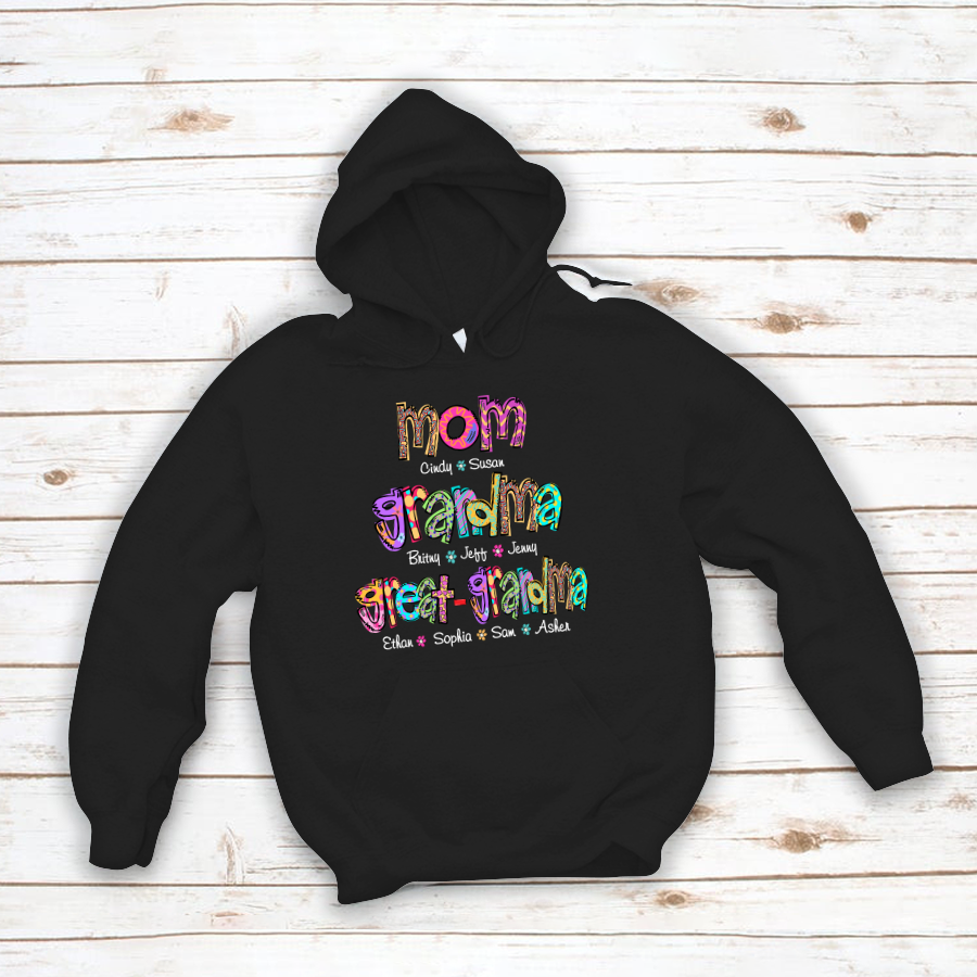 Mom Grandma Great Grandma Colorful Hoodie