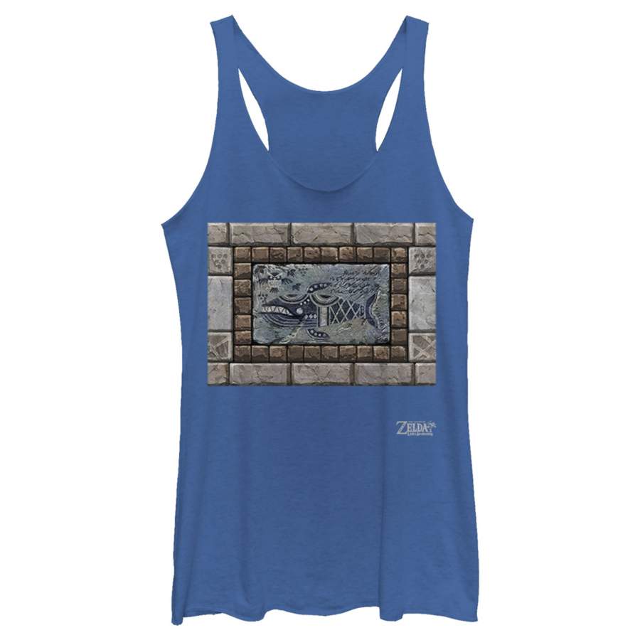 Nintendo Women’s Legend of Zelda Link’s Awakening Whale Stone Tablet  Racerback Tank