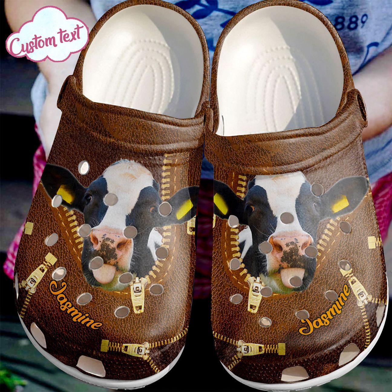 Cow Personalize Clog, Custom Name, Text, Fashion Style For Women, Men, Kid, Print 3D Breeds Of Cow