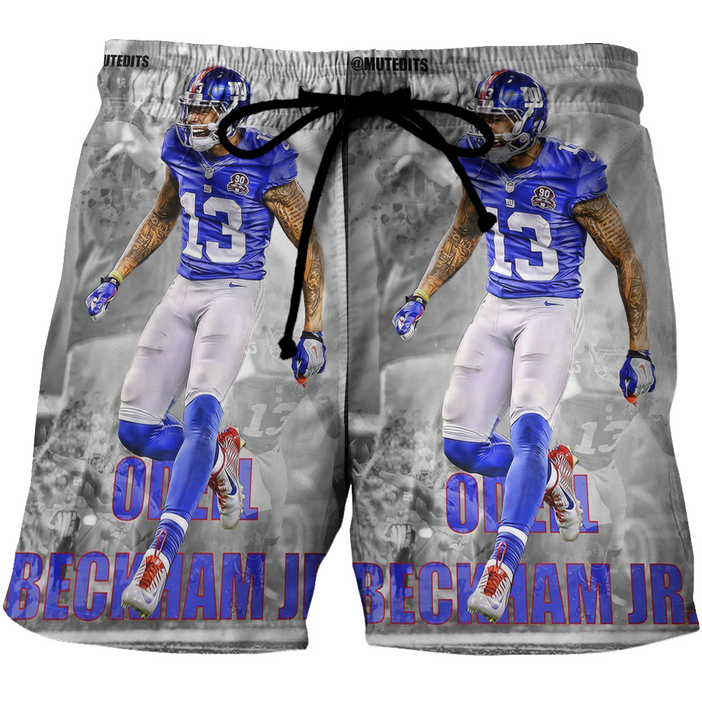 New York Giants Odell Beckham Jr1 3D All Over Print Summer Beach Hawaiian Short