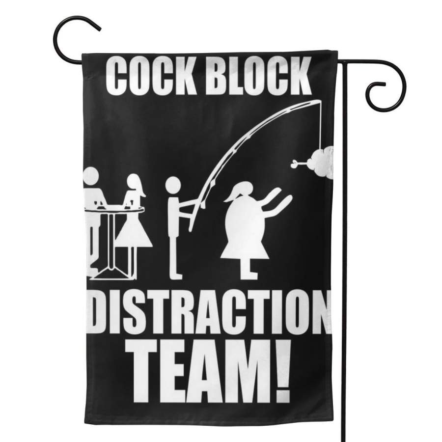 2 Pcs Garden Flag Cock Block Distraction Team Poster 12.5″x18″ -Mothers Day, Birthday Gifts for Mom, Dad, Wife, Husband, Daughters, Grandma, Friends