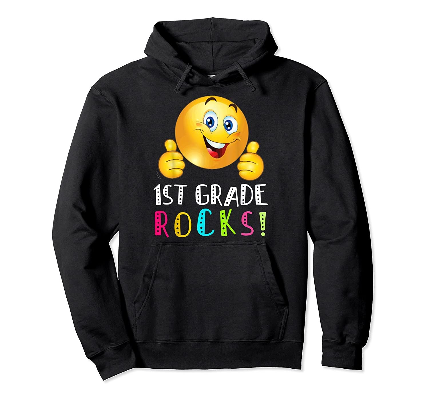 1st Grade Rocks Emoji Funny first Graders & Teachers Pullover Hoodie, T-Shirt, Sweatshirt