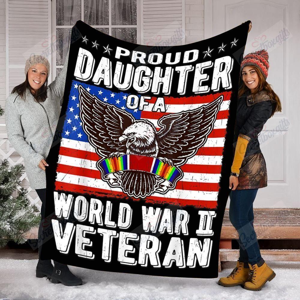 Proud Daughter Of World War 2 Veteran Gs-Cl-Dt1003 Fleece Blanket
