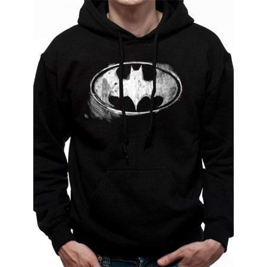 BATMAN | MONO DISTRESSED LOGO  | PULLOVER HOODIE