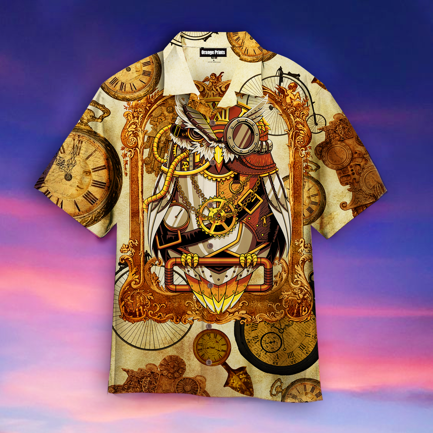 Owl Steampunk Clock Hawaii Shirt For Men And Women Ha504