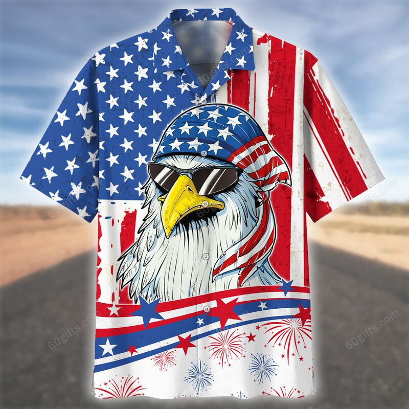 3D Eagle Hawaiian Shirt, Hoodie, Zip Hoodie, Hoodie Dress, Sweatshirt Independence Day Usa All Over Print