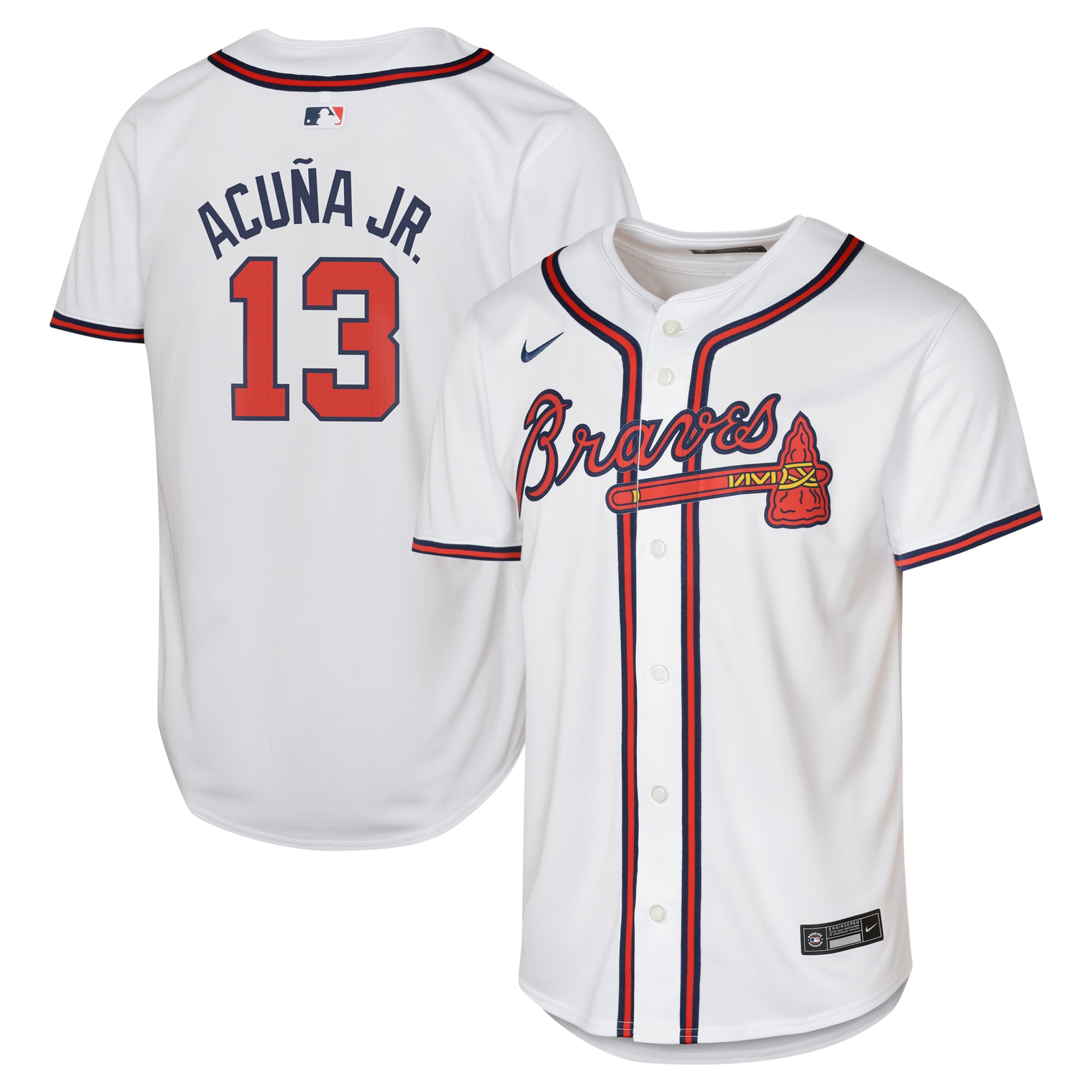 Ronald Acuña Jr. Atlanta Braves Youth Home Limited Player Jersey – White 2