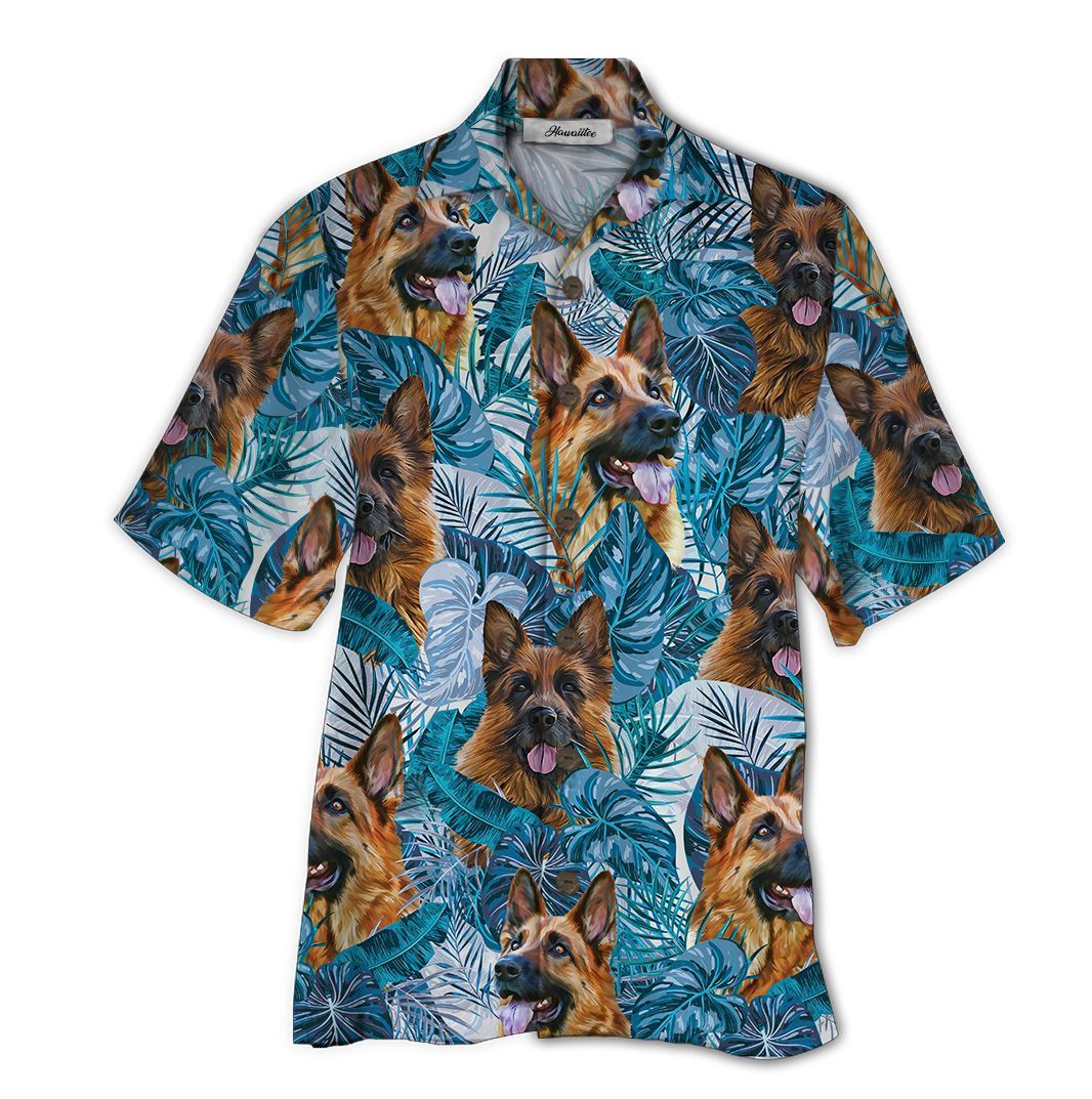 German Shepherd Blue High Quality Unisex Hawaii Shirt For Men And Women Ha48611