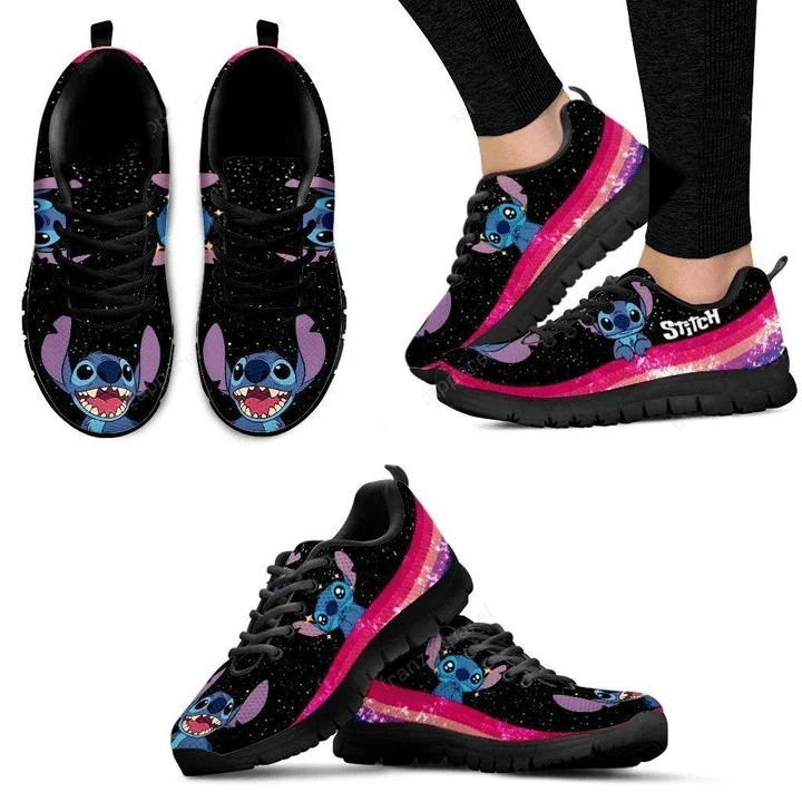 Stitch sneakers Lilo & Stitch Disney ver14 Print Sneakers, Women’s Sneakers, Handmade Crafted sneaker black Shoes birthday gift Fashion Fly Sneakers TL97