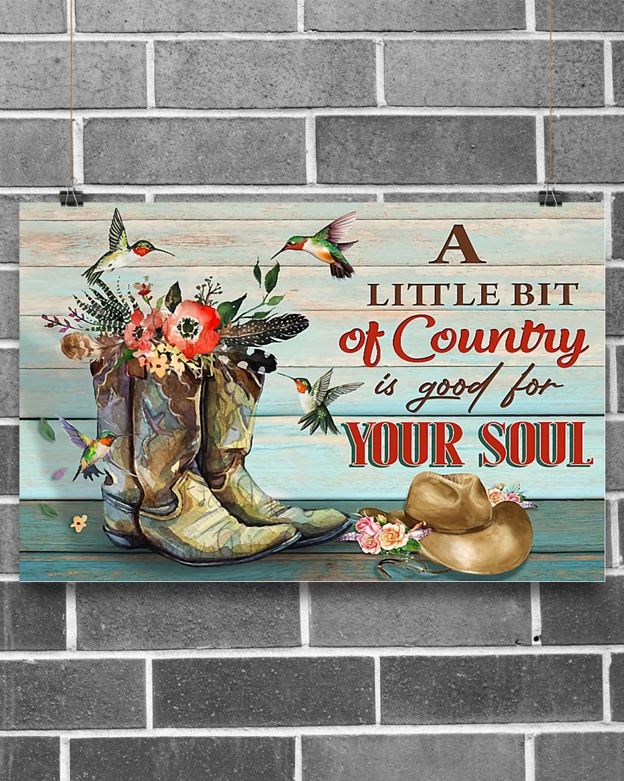 Country Girl A Little Bit Of Country Horizontal Canvas And Poster | Wall Decor Visual Art