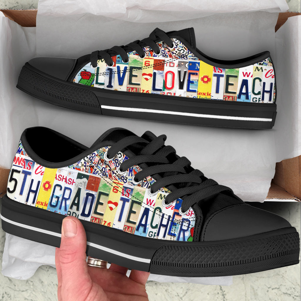 5Th Grade Teacher Low Top Shoes Canvas Shoes School Shoes – Best Gift For Teacher