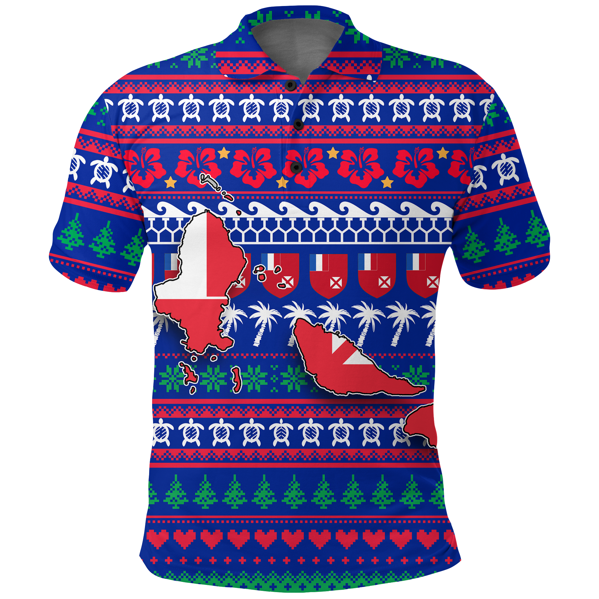 Wallis And Futuna Christmas Polo Shirt – Ugly Christmas – Lt12