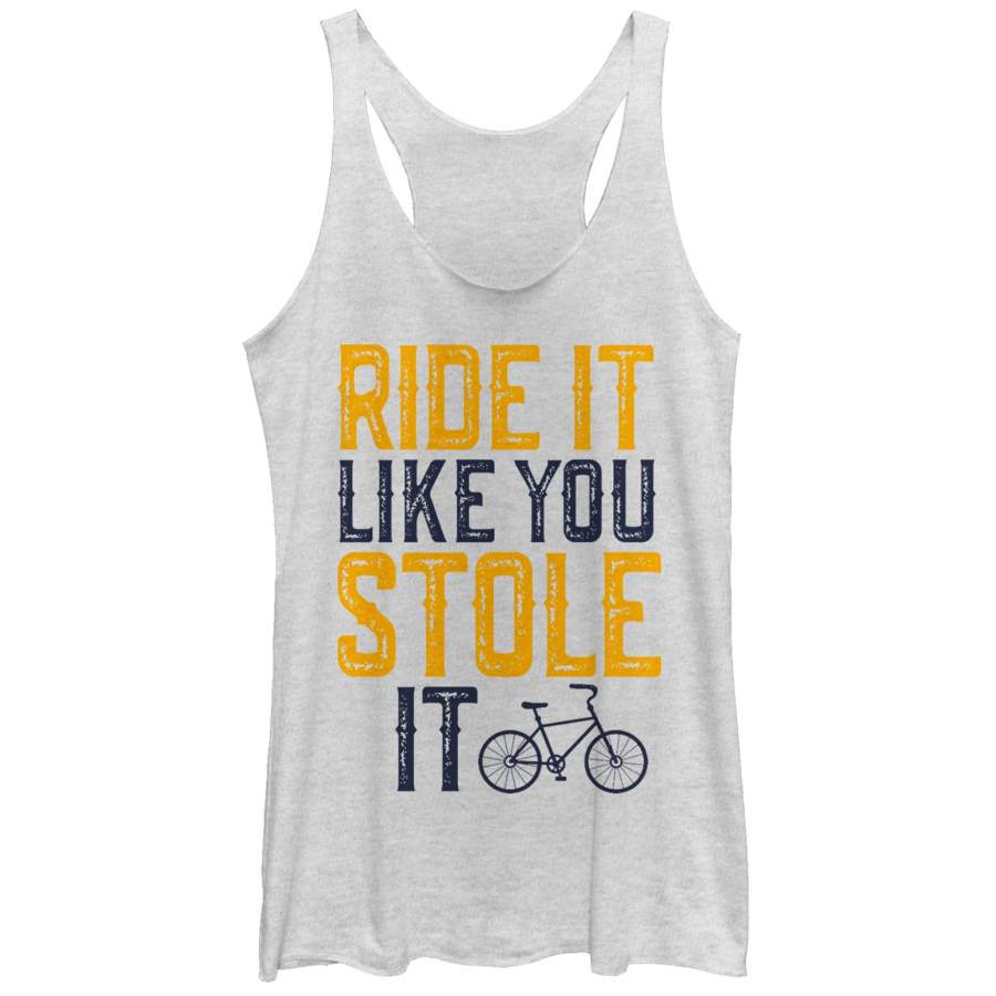 CHIN UP Women’s Ride It Like You Stole It Bike Racerback Tank Top