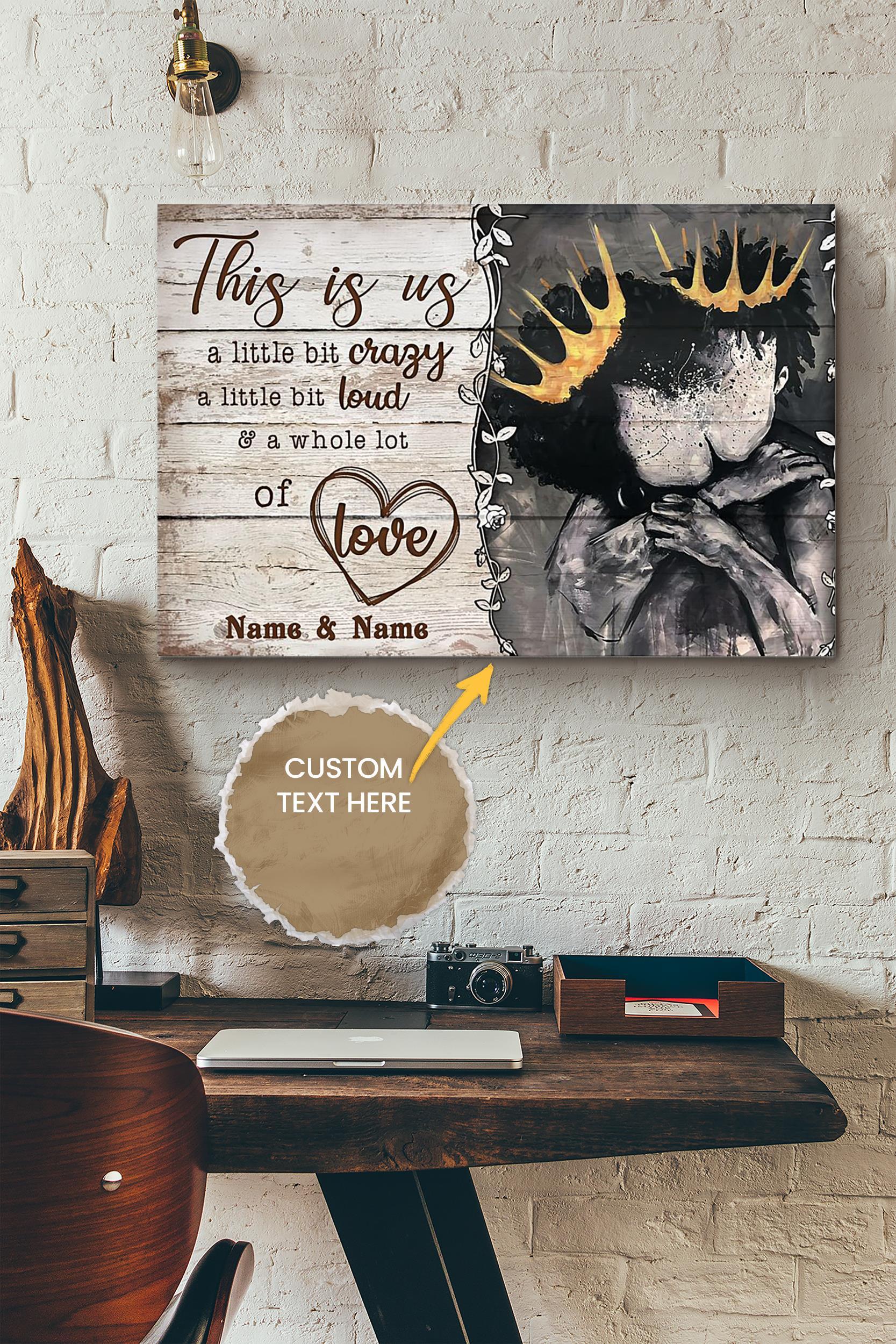 Black Woman This Is Us Personalized Poster – Love Wall Art – Gift For Valentine Day Lover Crush African Women Wrapped Canvas