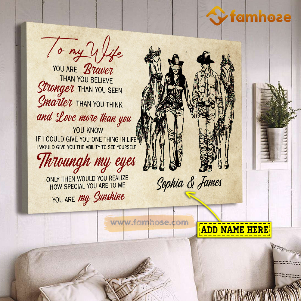 Valentine’S Day Personalized Cowboy Poster/Canvas, To My Wife How Special You Are To Me My Sunshine, Cowboy Canvas Wall Art, Poster Gift For Cowboy Lovers