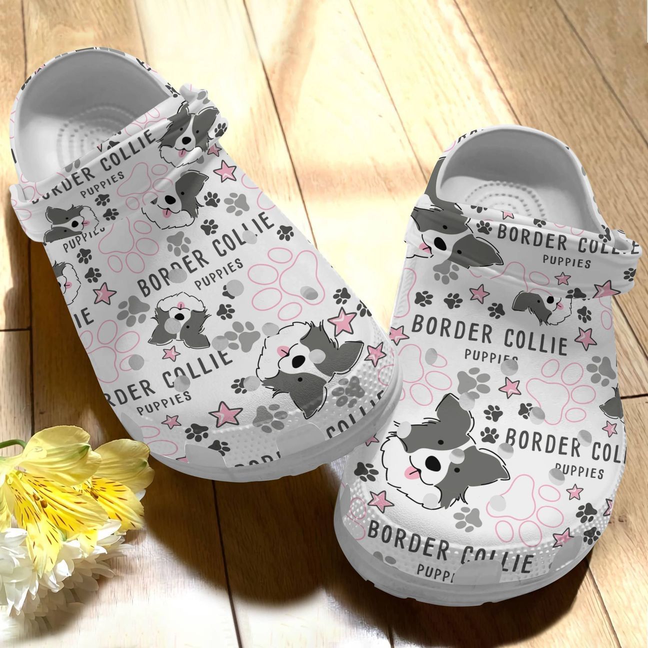 Dog Personalize Clog, Custom Name, Text, Fashion Style For Women, Men, Kid, Print 3D Border Collie V3