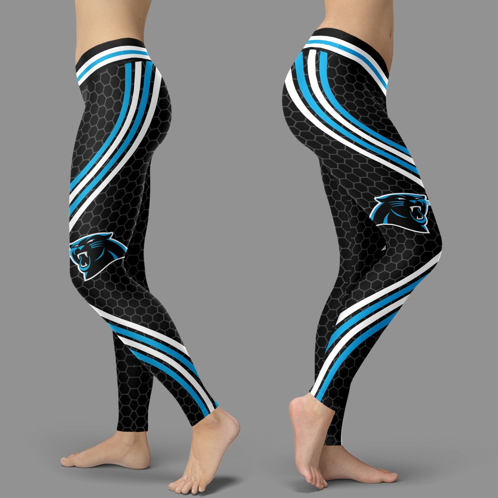 Black Curve Carolina Panthers Leggings