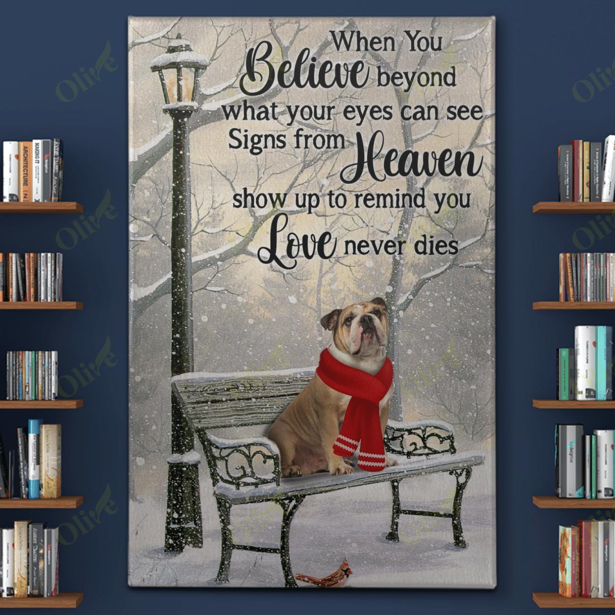 English Bulldog – Signs From Heaven Canvas And Poster | Wall Decor Visual Art