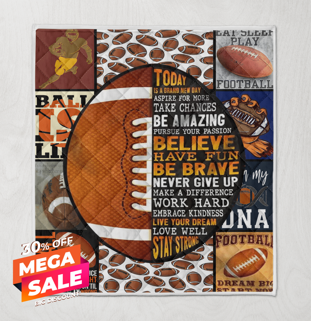 American Football CL05110059MDF Quilt Blanket