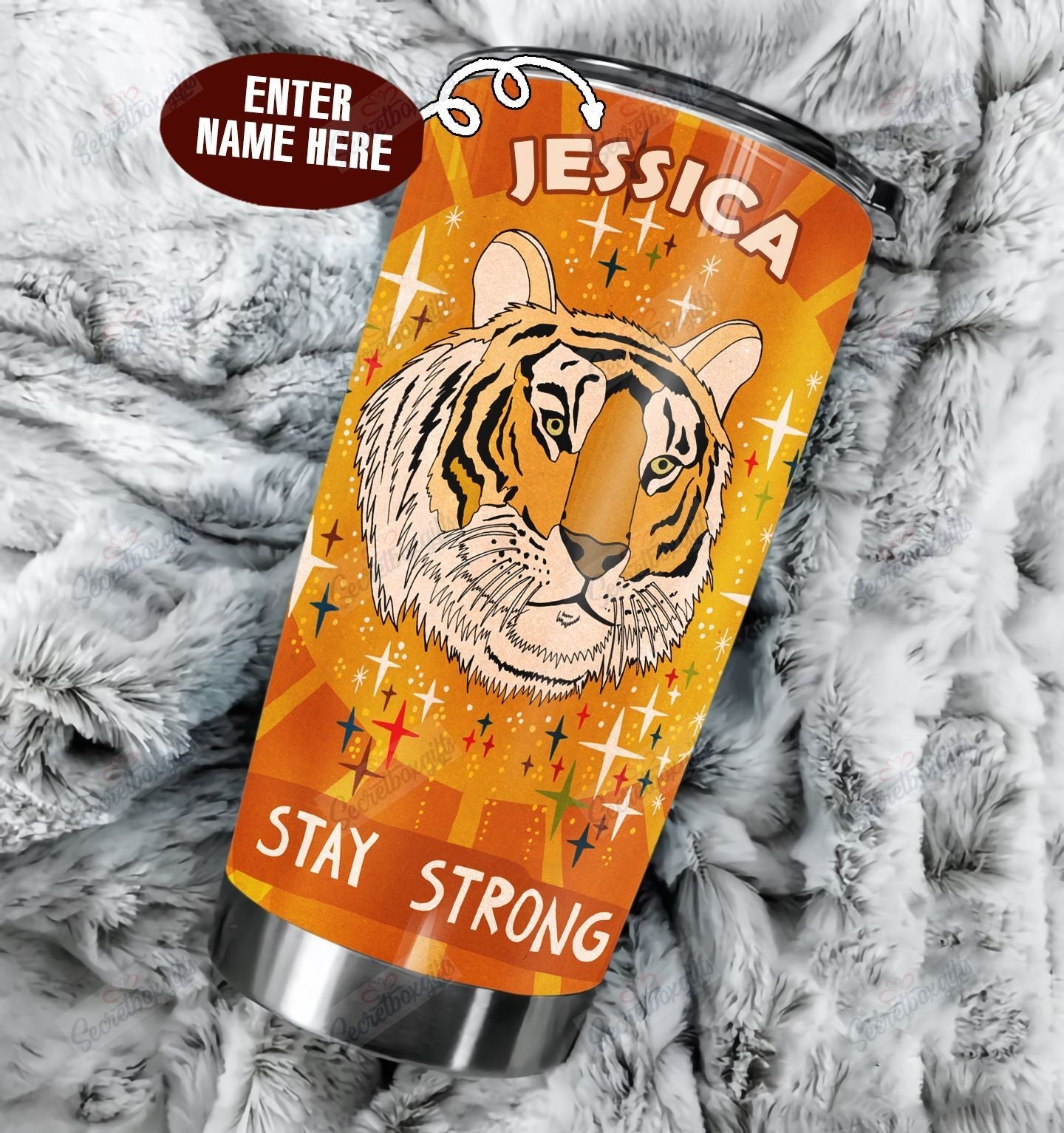 Tiger Personalized Bbb141056Ht Stainless Steel Tumbler Travel Customize Name, Text, Number, Image