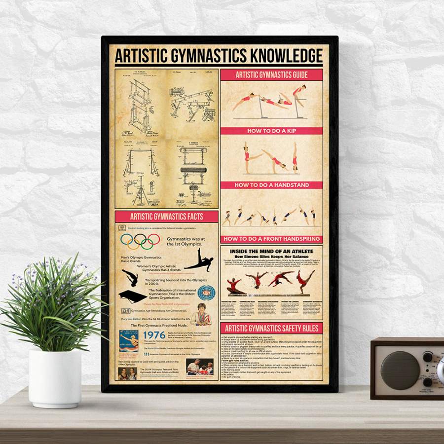 Wozoro Unframed Poster Artistic Gymnastics Knowledge Size 11×17, 16×24, 24×36 inch