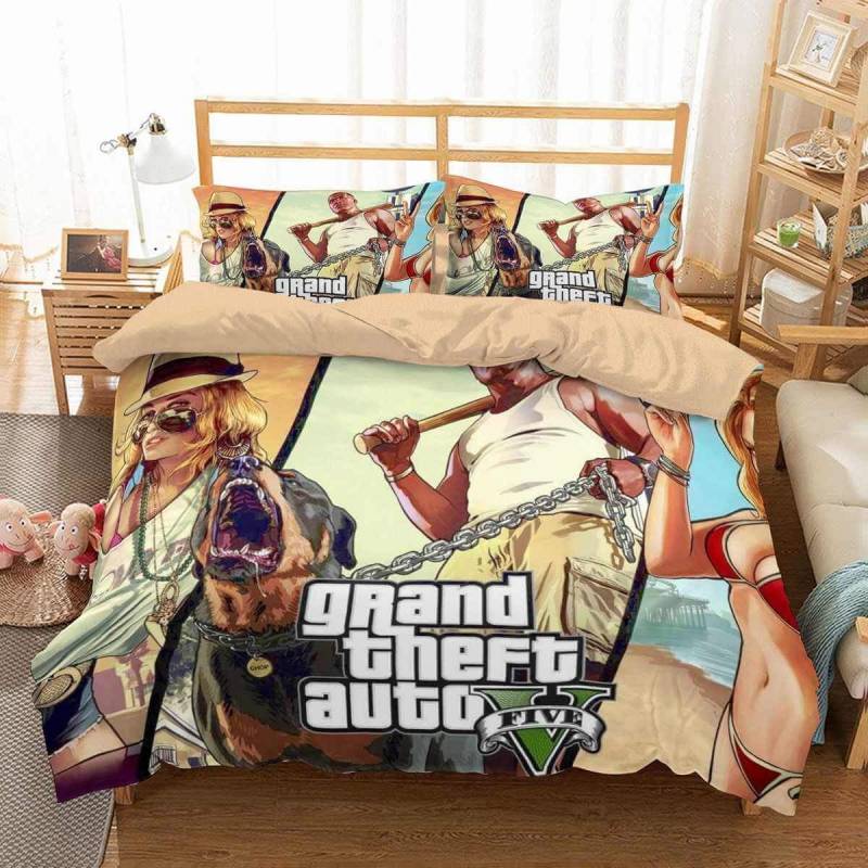 3D Customize GTA 5 Bedding Set Duvet Cover Set Bedroom Set Bedlinen 2