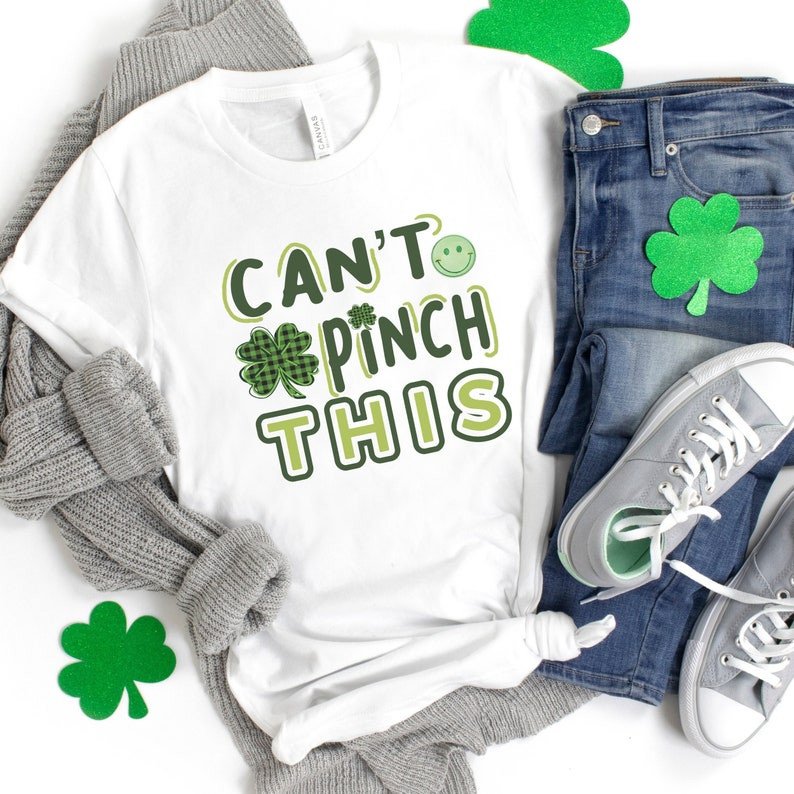 Can’T Pinch This Shirt, St Patricks Day Shirt, Irish Gifts, Clover Shirt, Shamrock Shirt, Leopard Shamrock