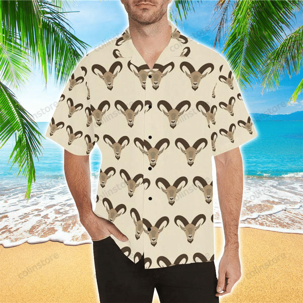 Goat Pattern Print Design Hawaii Shirt Aloha Ha18696