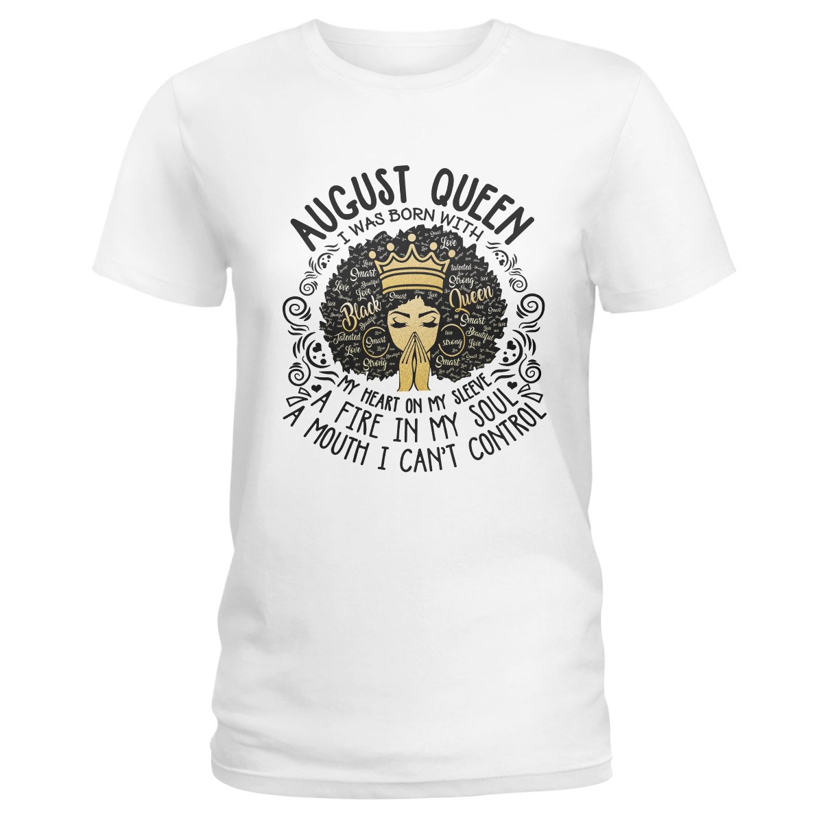 August Black Queen My Heart On My Sleeve Ver B Ez07 2909 Ladies T-Shirt