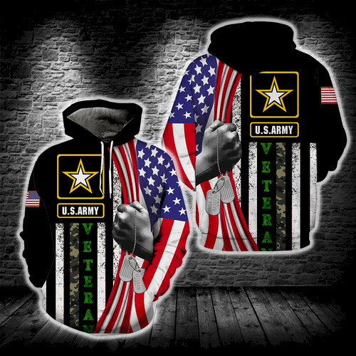 US Army Veteran Flag New Full  S1412 Hoodie Personalized Trending Gift