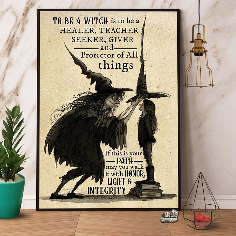 Witch To Be A Witch Is To Be A Healer Halloween Poster Canvas Wall Decor Visual Art Gift