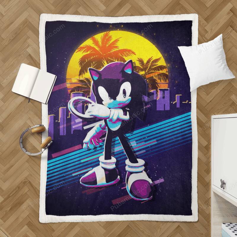 Sonic retro 80s – Sonic The Hedgehog Sherpa Fleece Blanket