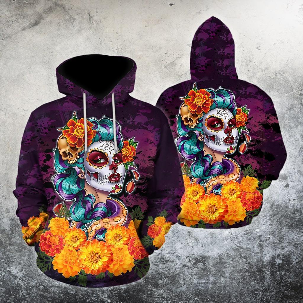 All Over Printed Day Of The Dead Catrina Mh0309203-Mei