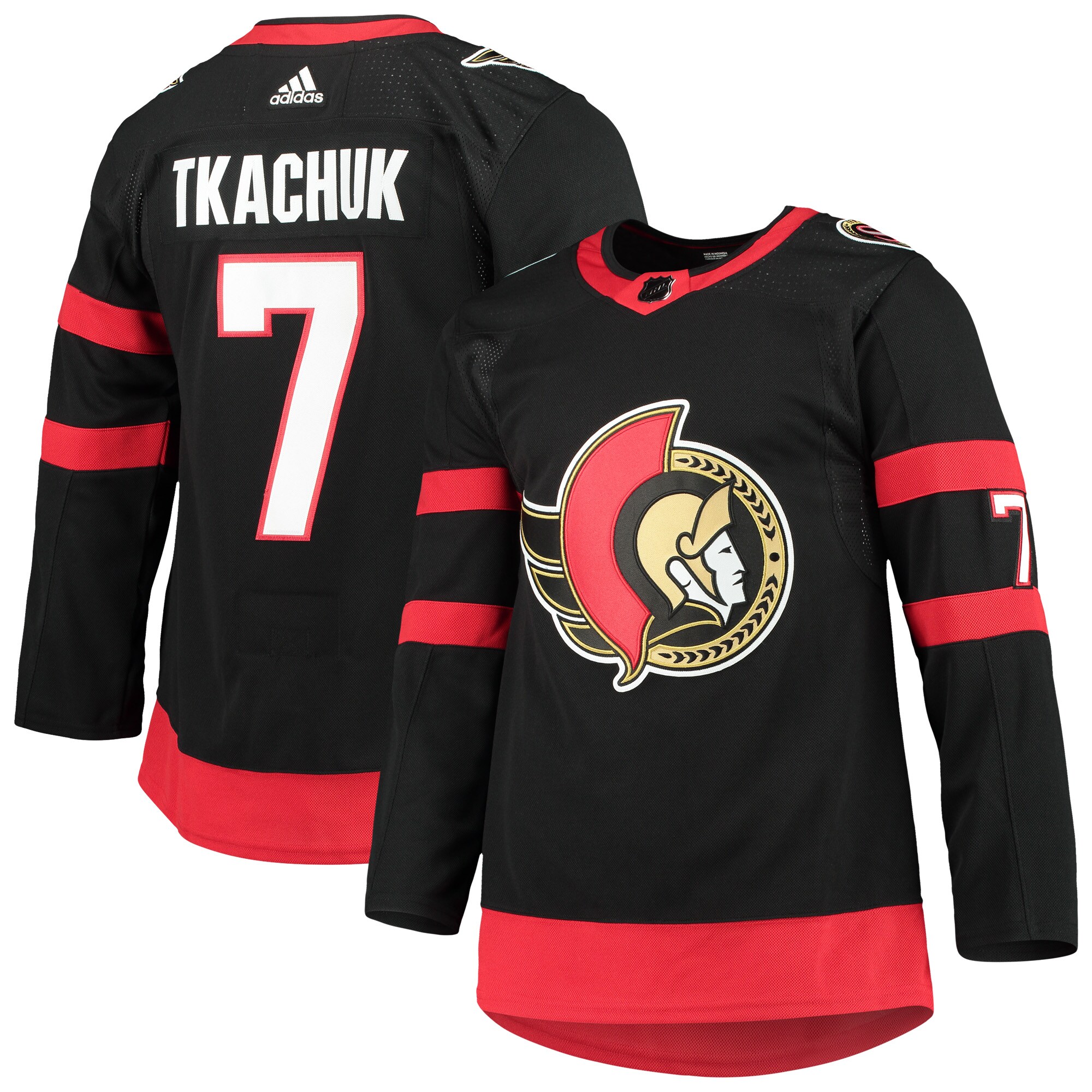 Men's Ottawa Senators Brady Tkachuk adidas Black Home Primegreen Authentic Pro Player Jersey