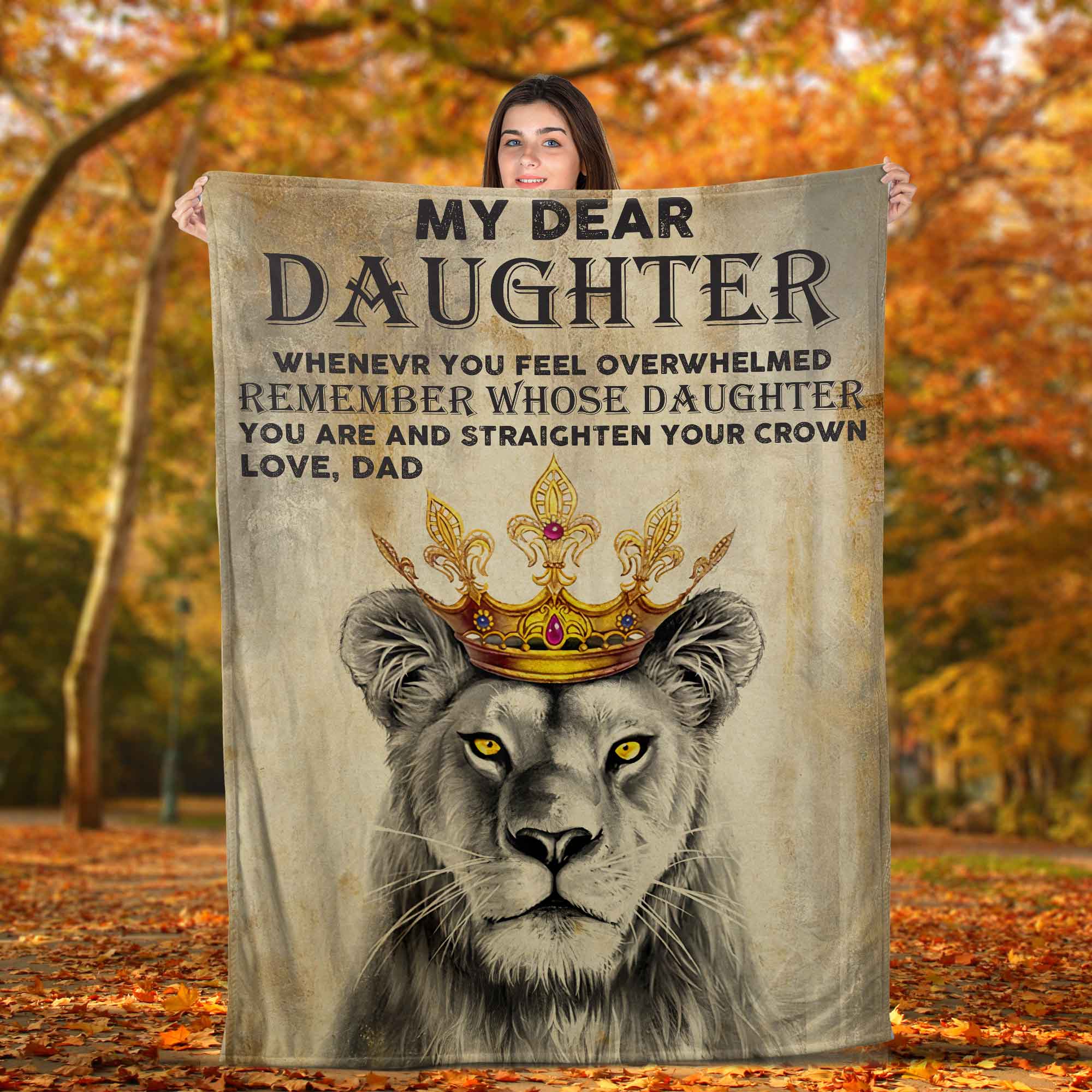 Skitongifts Blanket For Sofa Throws, Bed Throws Blanket – Lion To My Daughter Whenever You Feel Overwhelmed Remember Whose Daughter Love Dad-Tt1201