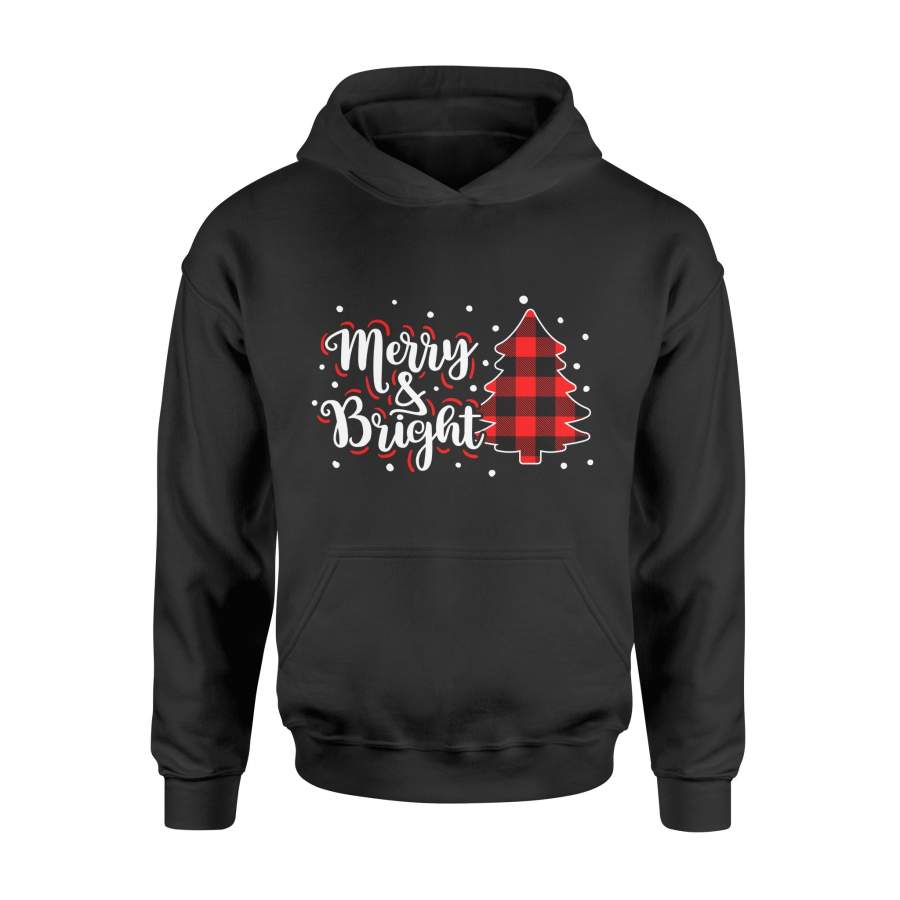 Christmas gift idea Merry And Bright Xmas Buffalo Plaid Tree T-Shirt – Standard Hoodie
