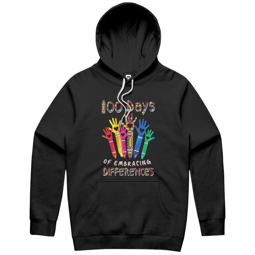 Autism Awareness Embrace Differences 100 Days Of School Iep Hoodie