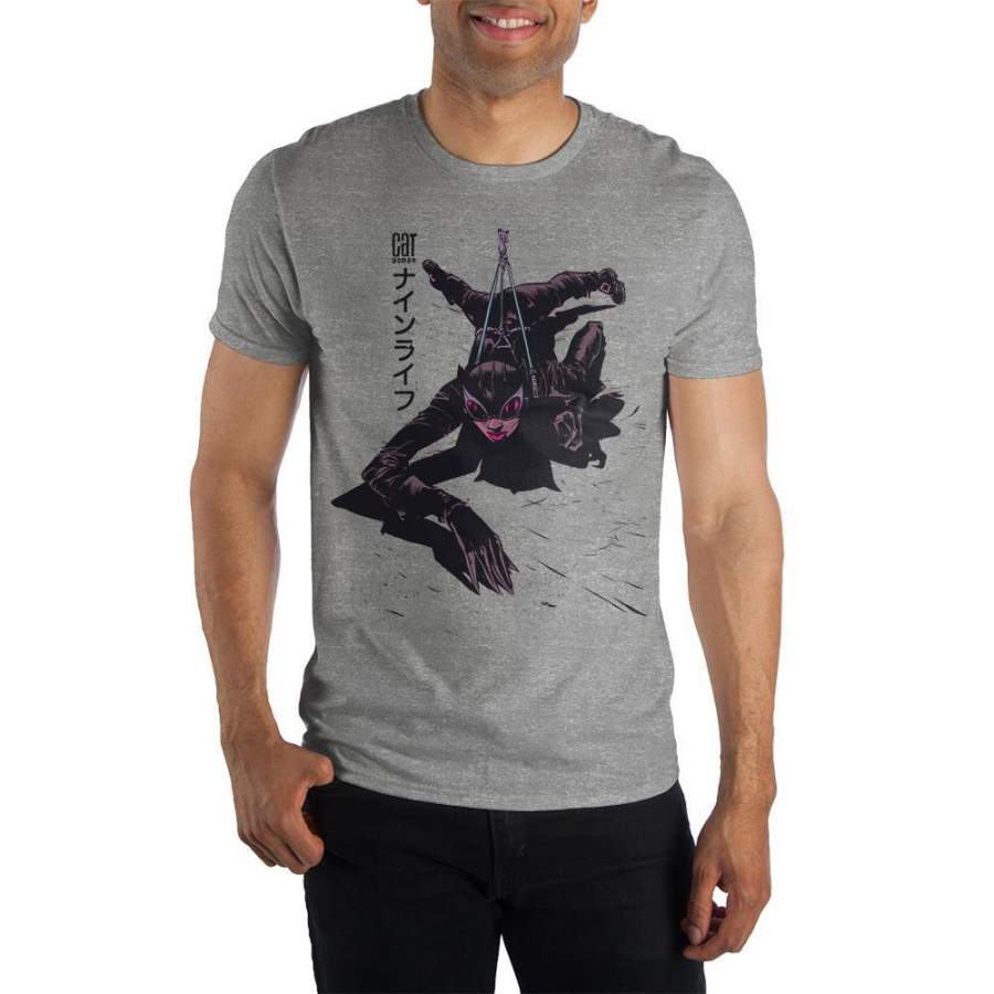 Warner Bros Batman Apparel Dc Comics Catwoman Mens T Shirt Grey Athletic Heather