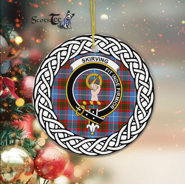 Skirving Scottish Clan Tartan Crest Badge Plaid Ornament Gift. Christmas Tree Ornament Tartan Ornament Great Christmas Ornaments Gift