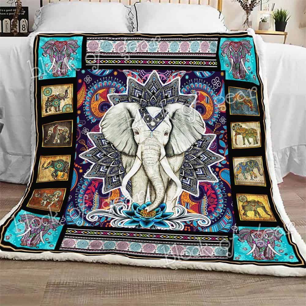 Mandala Elephant Sofa Throw Blanket