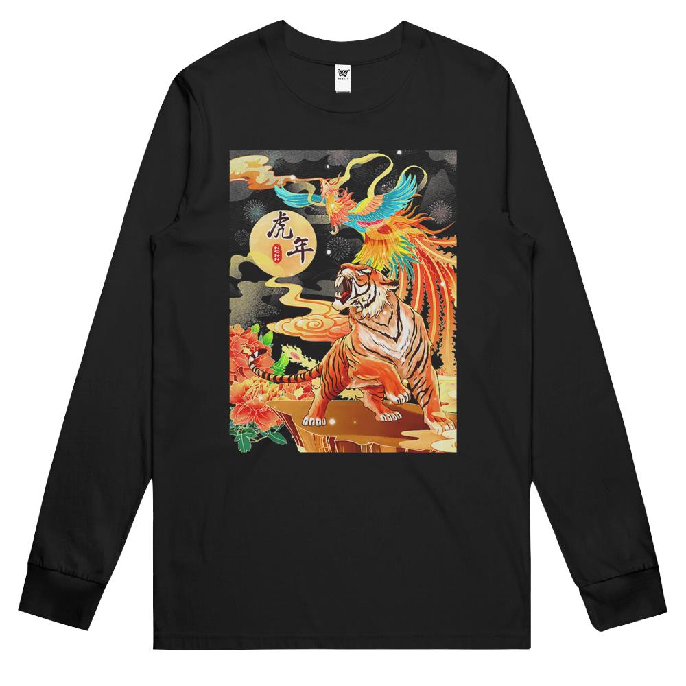 Chinese New Year Gift 2022 Tiger Asian Art Spring Festival Long Sleeve T Shirts