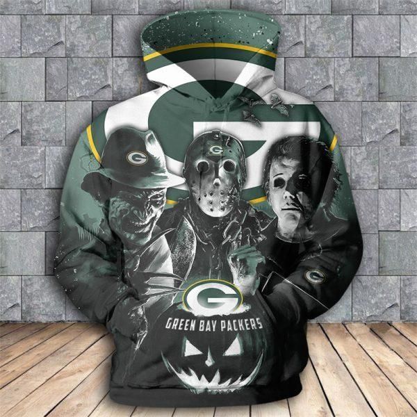 Green Bay Packers 3D Pull Over Hoodie 3D Zipper Hoodie For Men And ...