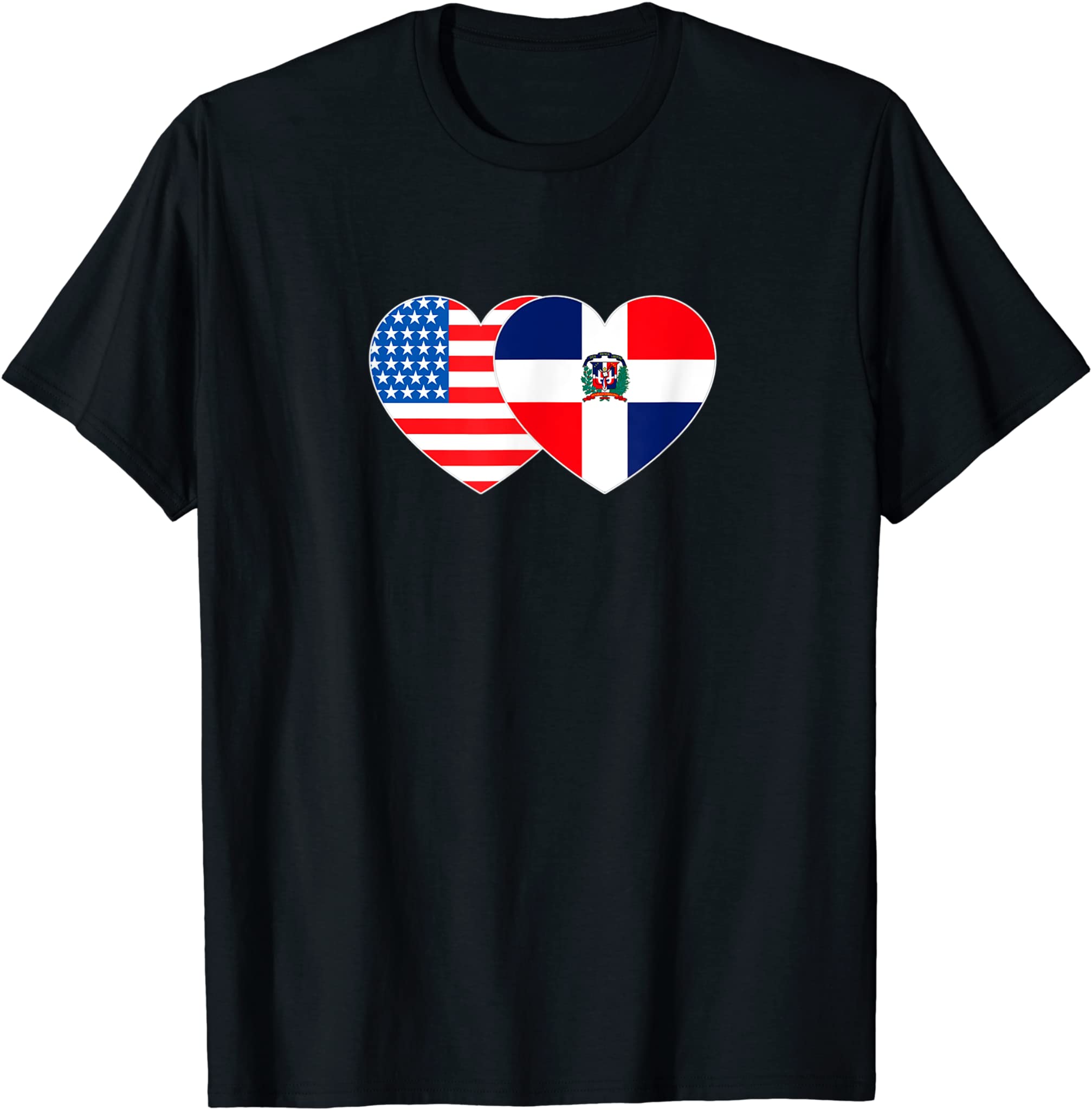 Dominicana USA Flag Twin Heart for Dominican Americans July4 T-Shirt