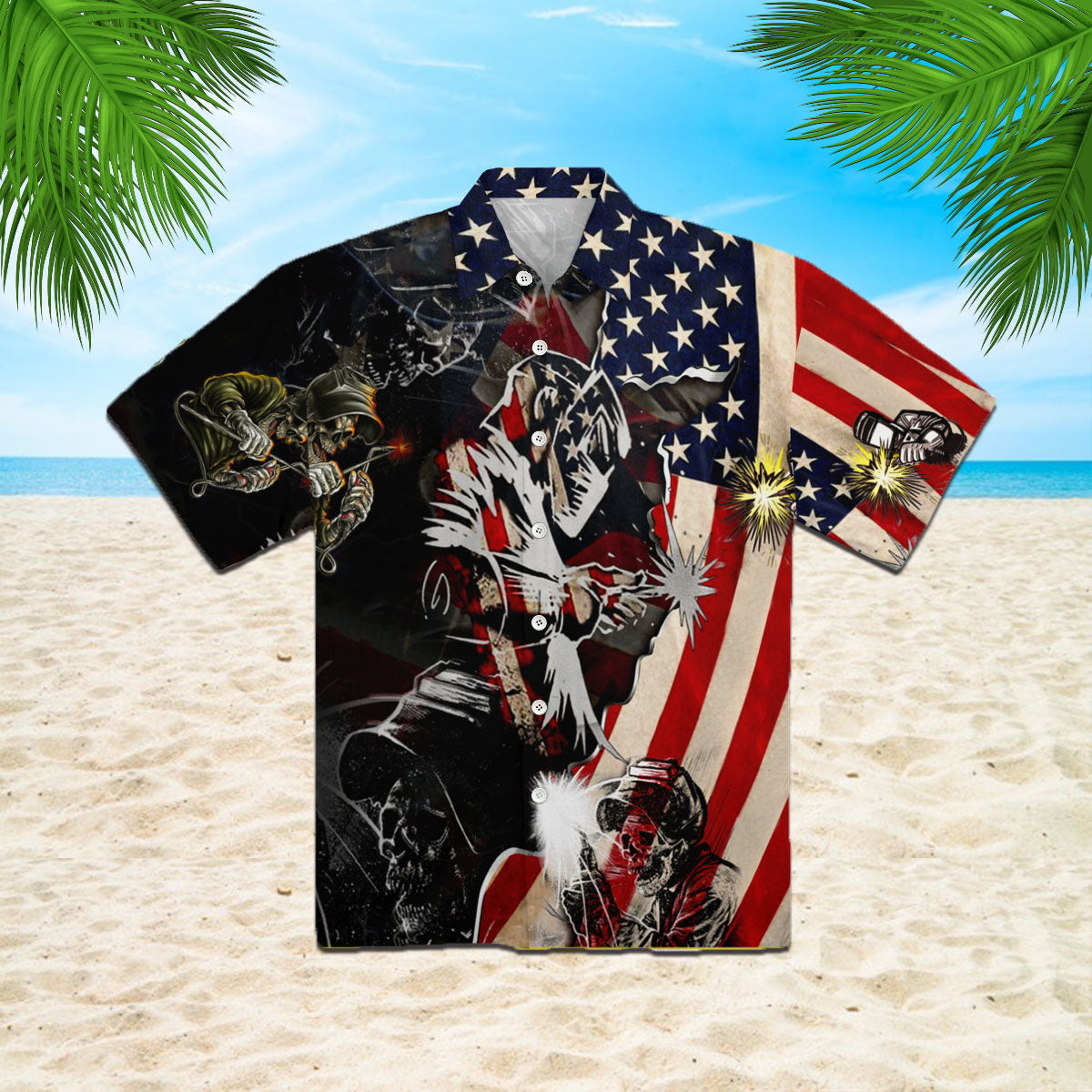 Oragontee Patriotic Welder Hawaii Shirt For Men Women Adult Ha9676