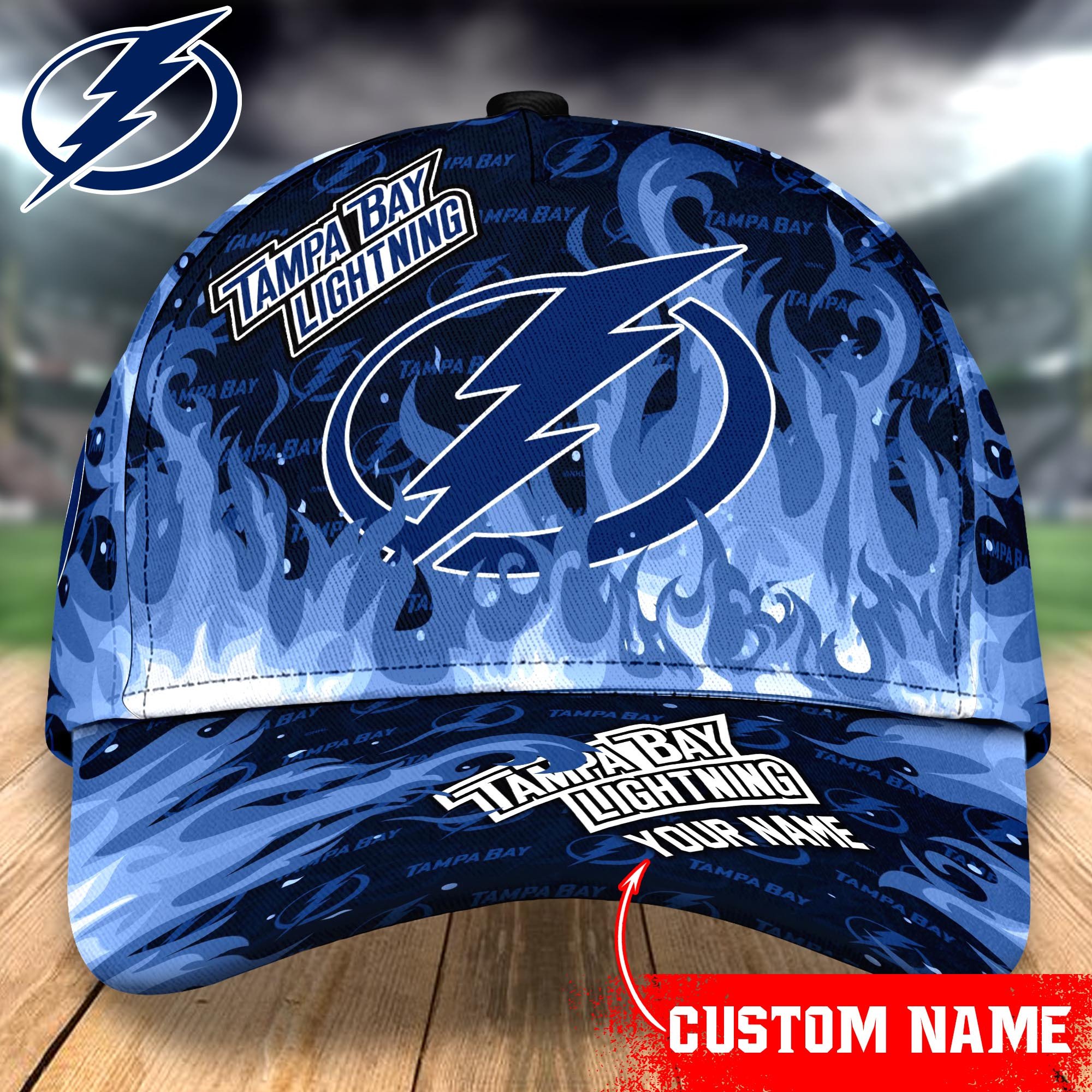 Tampa Bay Lightning Custom Name Classic, Baseball Caps T-43383