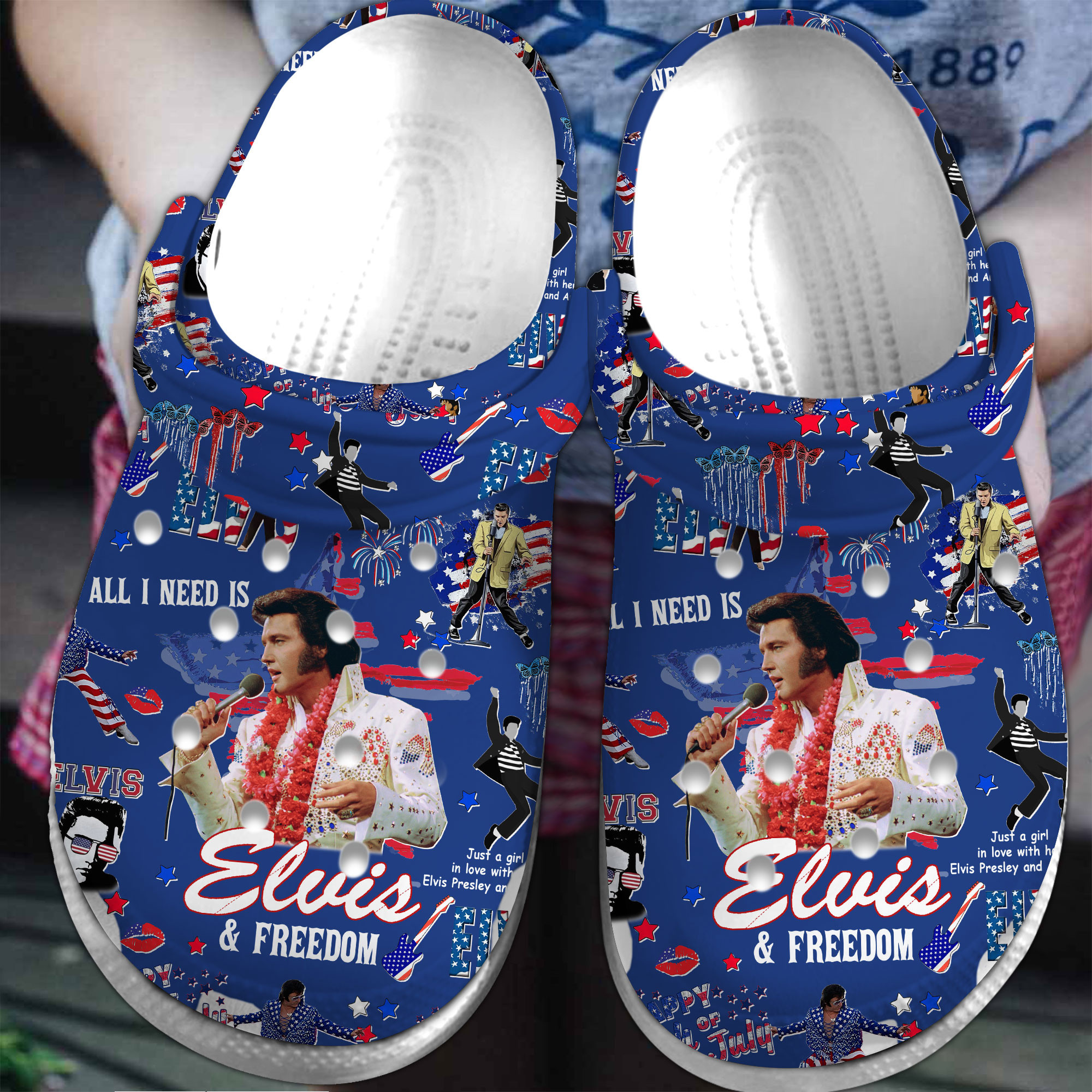 Premium Elvis Presley Music Crocs Crocband Clogs Shoes Comfortable For Men Women and Kids