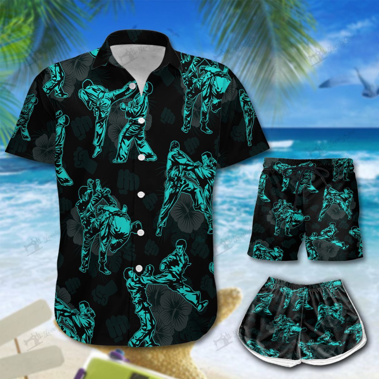 Karate Fighter Hawaiian Shirt Shorts Ha105623