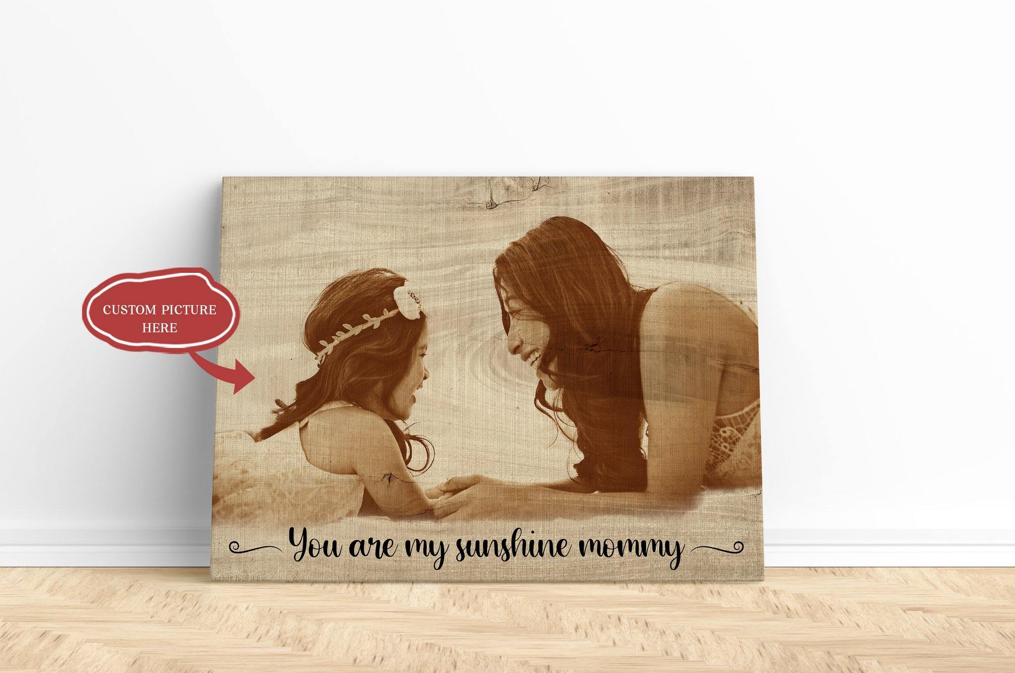 [Personalized Photo] You Are My Sunshine Gift For Family Gift For Home Decor Wall Art Canvas Memorial Home Decor