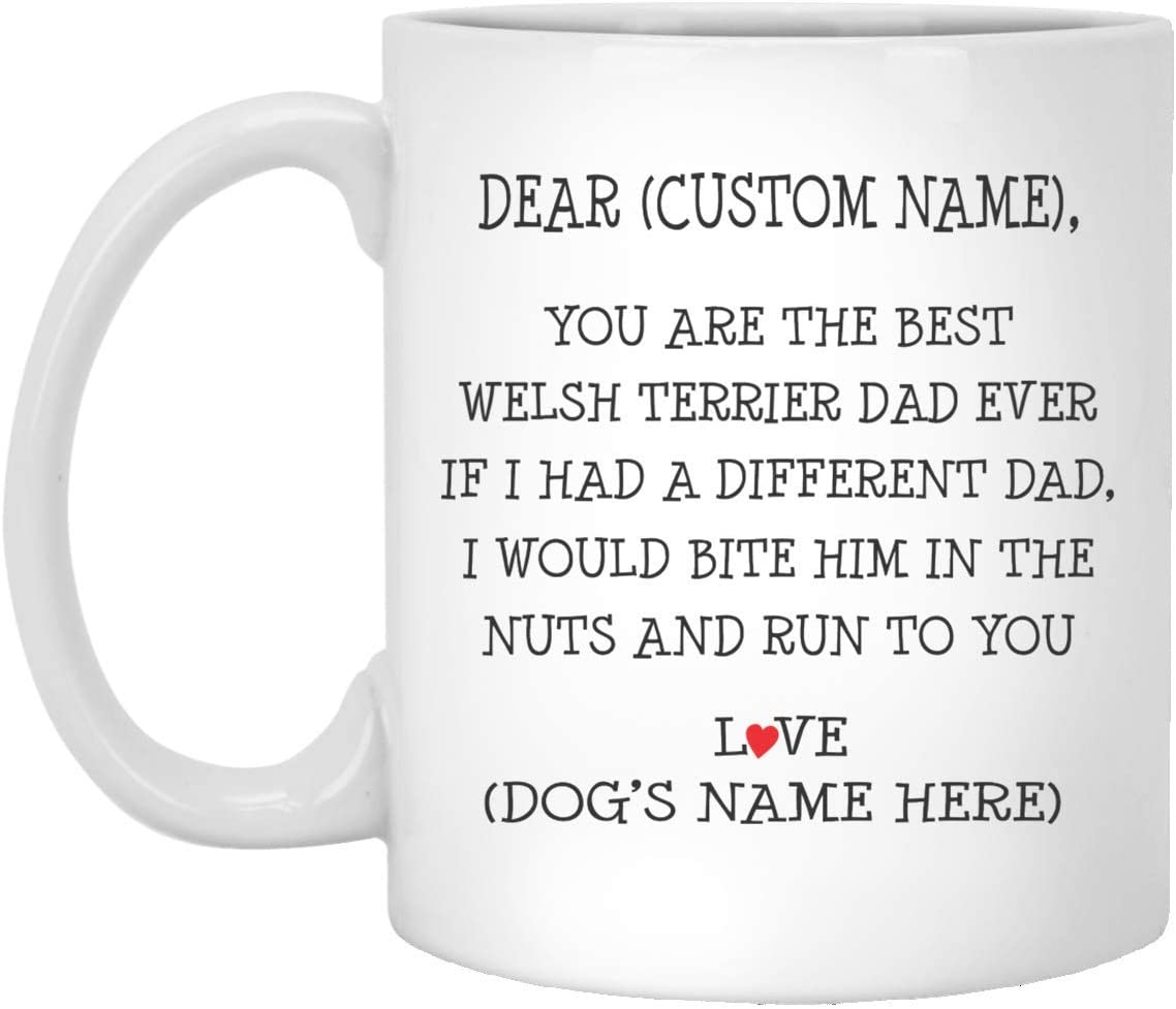 Welsh Terrier Gifts For Men, Best Welsh Terrier Dad Ever, Personalized Welsh Terrier Mug, Welsh Terrier Dad Mug, Gifts For Father Day